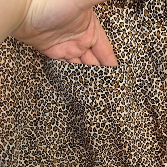 BANANA Republic Women’s Size XL Animal Print Crop Straight Pants Pockets Lyocell - Picture 5 of 5